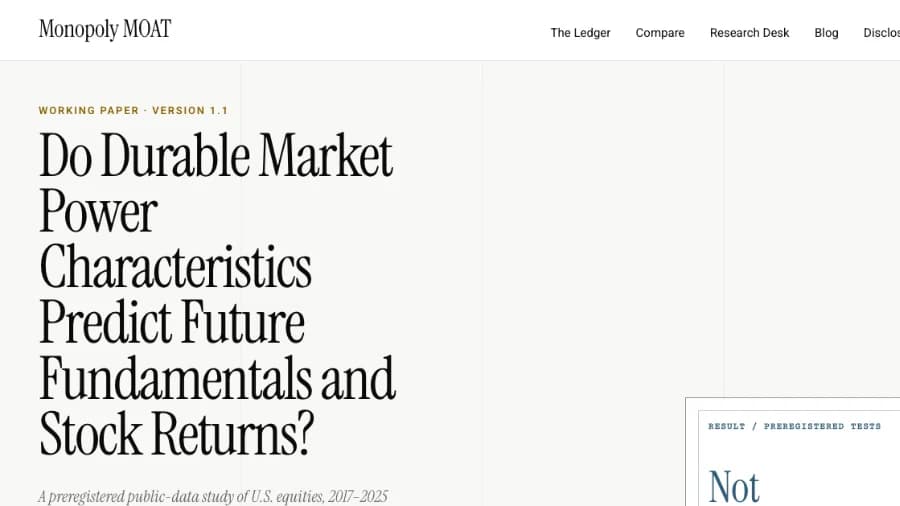 Do Durable Market Power Characteristics Predict Future Fundamentals and Stock Returns? — Preregistered Working Paper