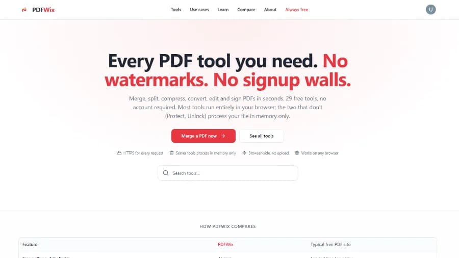 PDFWix - Free, Fast & Secure Online PDF Tools for Everyone