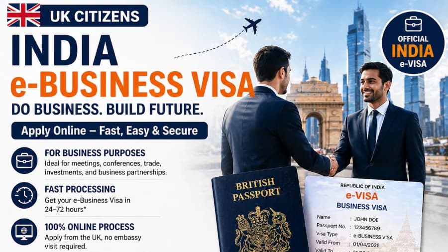 💼 India e-Business Visa for UK Citizens 2026 | Fast Online Process 🇮🇳