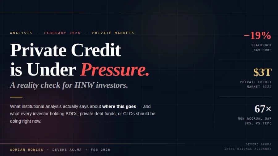 Private Credit Risk 2026 -- What HNW Investors Holding BDCs and CLOs Need to Know
