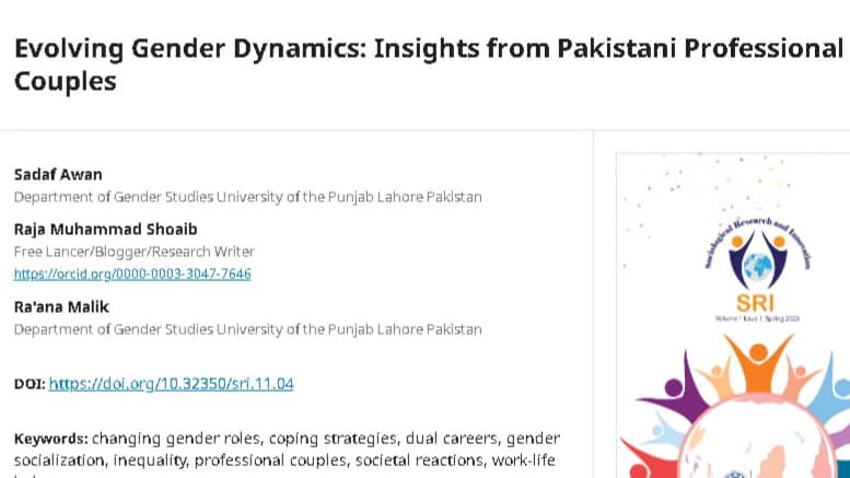 Evolving Gender Dynamics: Insights from Pakistani Professional Couples